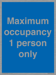 MA6044: Maximum occupancy 1 person only