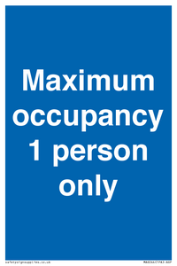 MA6044: Maximum occupancy 1 person only