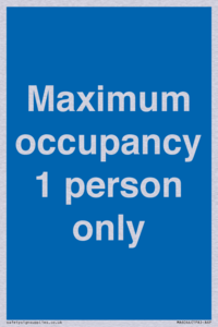 MA6044: Maximum occupancy 1 person only