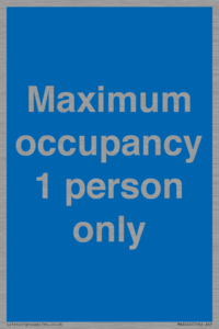 MA6044: Maximum occupancy 1 person only
