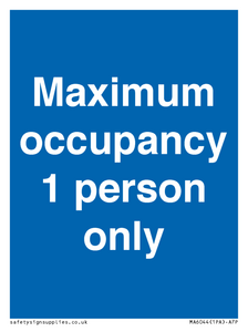 MA6044: Maximum occupancy 1 person only