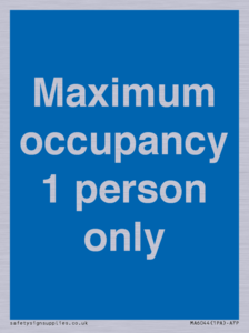 MA6044: Maximum occupancy 1 person only