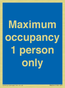 MA6044: Maximum occupancy 1 person only