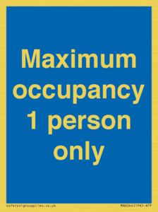 MA6044: Maximum occupancy 1 person only