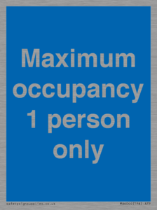 MA6044: Maximum occupancy 1 person only