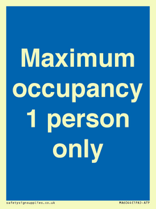 MA6044: Maximum occupancy 1 person only
