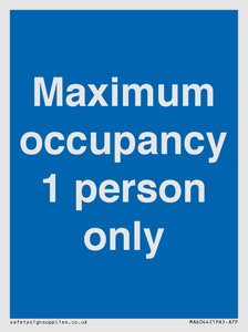 MA6044: Maximum occupancy 1 person only