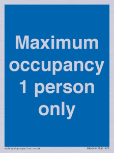 MA6044: Maximum occupancy 1 person only