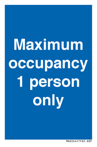 MA6044: Maximum occupancy 1 person only