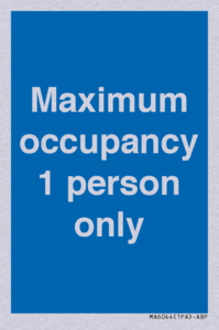 MA6044: Maximum occupancy 1 person only