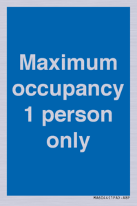 MA6044: Maximum occupancy 1 person only