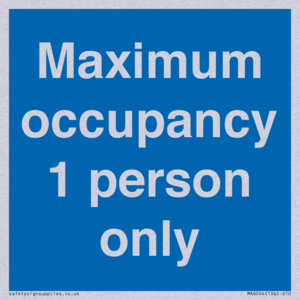 MA6044: Maximum occupancy 1 person only