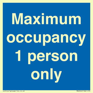 MA6044: Maximum occupancy 1 person only