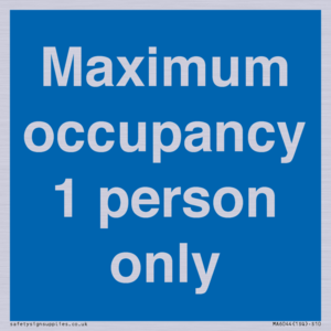 MA6044: Maximum occupancy 1 person only