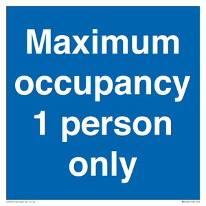 MA6044: Maximum occupancy 1 person only