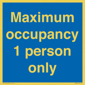 MA6044: Maximum occupancy 1 person only