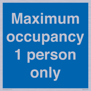 MA6044: Maximum occupancy 1 person only