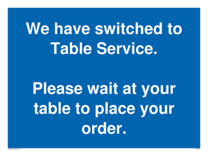 MA6133: We have switched to Table Service.