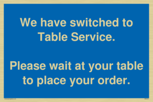 MA6133: We have switched to Table Service.