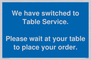 MA6133: We have switched to Table Service.