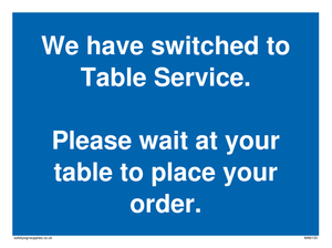 MA6133: We have switched to Table Service.