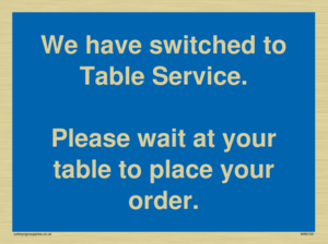 MA6133: We have switched to Table Service.