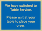 MA6133: We have switched to Table Service.