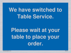 MA6133: We have switched to Table Service.