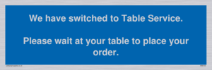 MA6133: We have switched to Table Service.