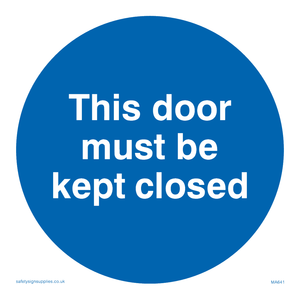 MA641: this door must be kept closed