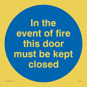 MA7017: In the event of fire this door must be kept closed