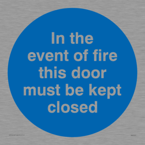 MA7017: In the event of fire this door must be kept closed
