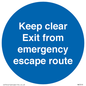 MA7019: Keep clear Exit from emergency escape route