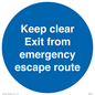 MA7019: Keep clear Exit from emergency escape route