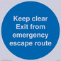 MA7019: Keep clear Exit from emergency escape route