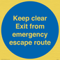 MA7019: Keep clear Exit from emergency escape route