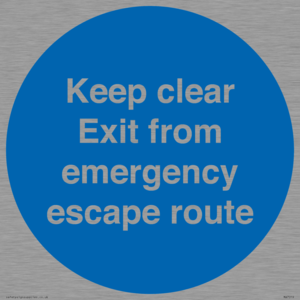 MA7019: Keep clear Exit from emergency escape route