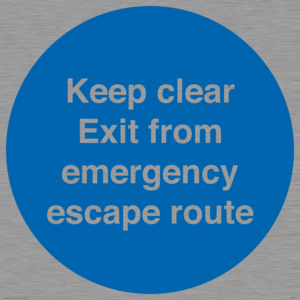 MA7019: Keep clear Exit from emergency escape route