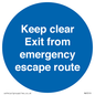 MA7019: Keep clear Exit from emergency escape route