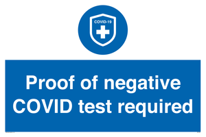 MA7046: Proof of negative COVID test required
