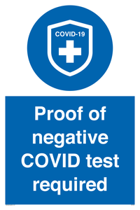 MA7046: Proof of negative COVID test required