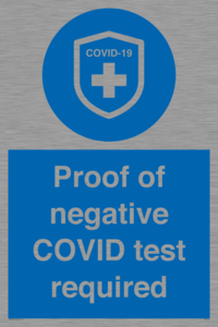 MA7046: Proof of negative COVID test required