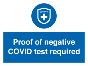 MA7046: Proof of negative COVID test required
