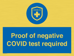 MA7046: Proof of negative COVID test required