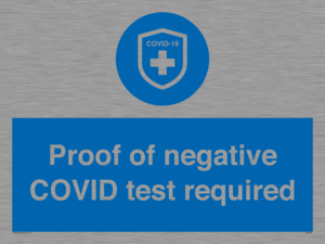 MA7046: Proof of negative COVID test required