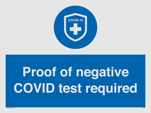 MA7046: Proof of negative COVID test required
