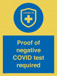 MA7046: Proof of negative COVID test required