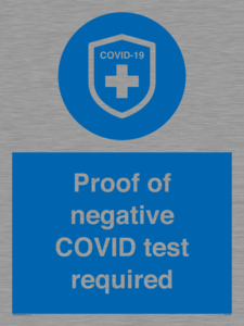 MA7046: Proof of negative COVID test required