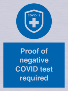 MA7046: Proof of negative COVID test required