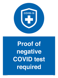 MA7046: Proof of negative COVID test required